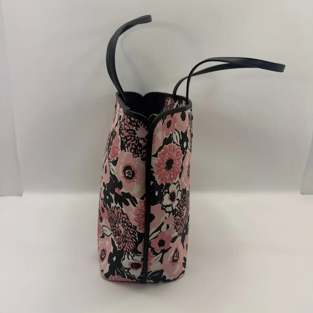 Kate Spade NY Pink Floral Two Pocket Double Strap Handbag Tote Purse - Picture 3 of 9